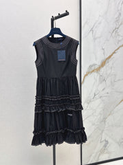 Louis Vuitton/26SS NEW Sleeveless Long Dress with Ruffled Hem