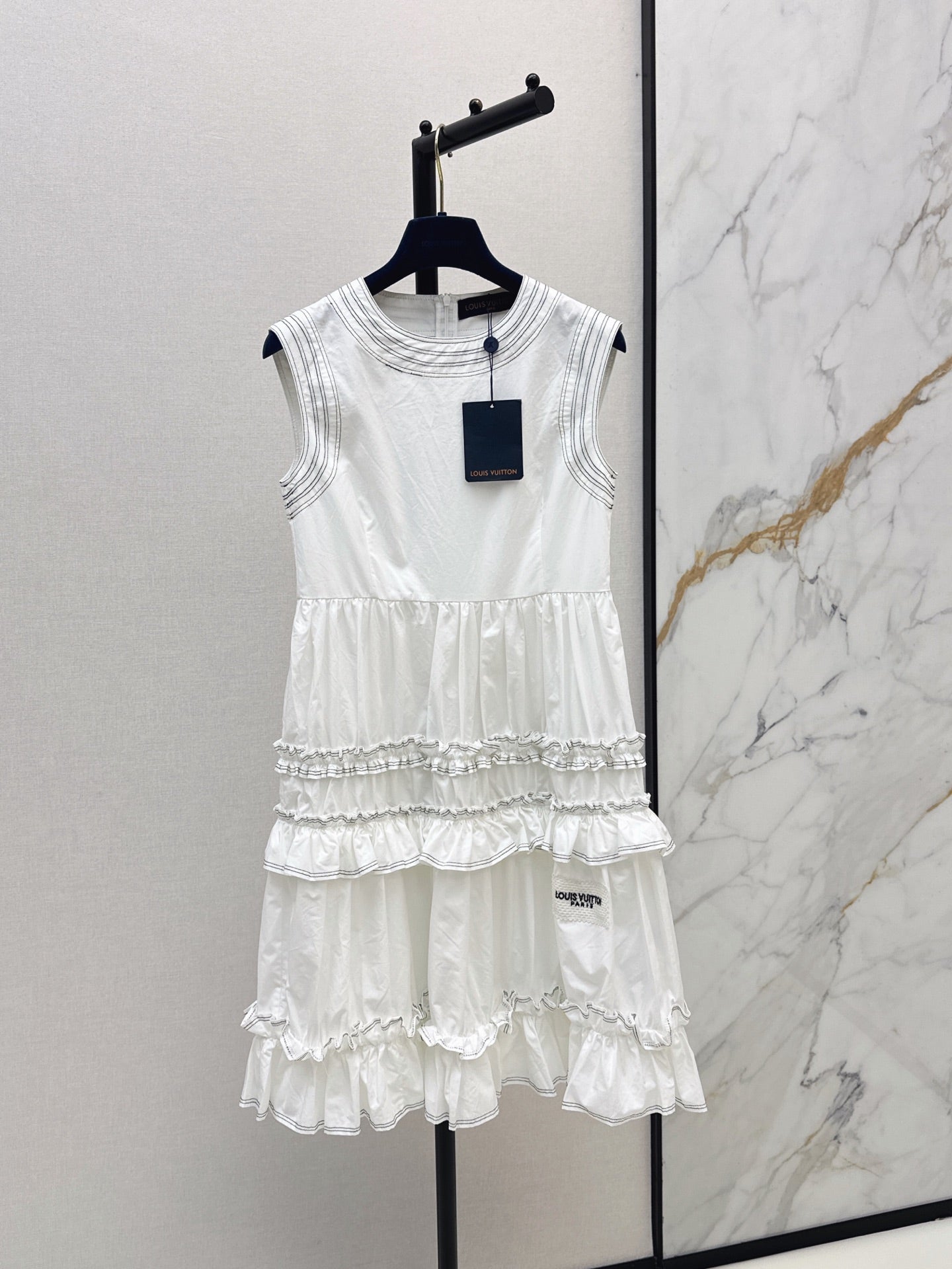 Louis Vuitton/26SS NEW Sleeveless Long Dress with Ruffled Hem