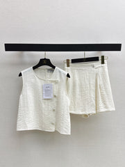 chanel/26SS NEW Sleeveless Vest Set 🤎 Made of linen fiber