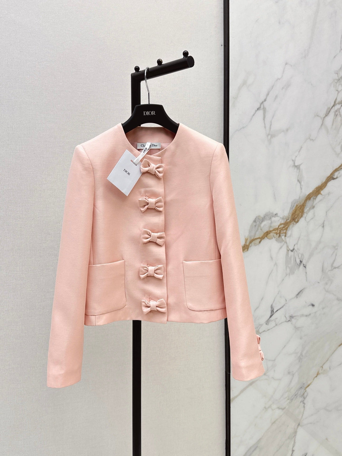 dior/26SS NEW Bow-tie Round Neck Elegant Jacket