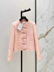 dior/26SS NEW Bow-tie Round Neck Elegant Jacket