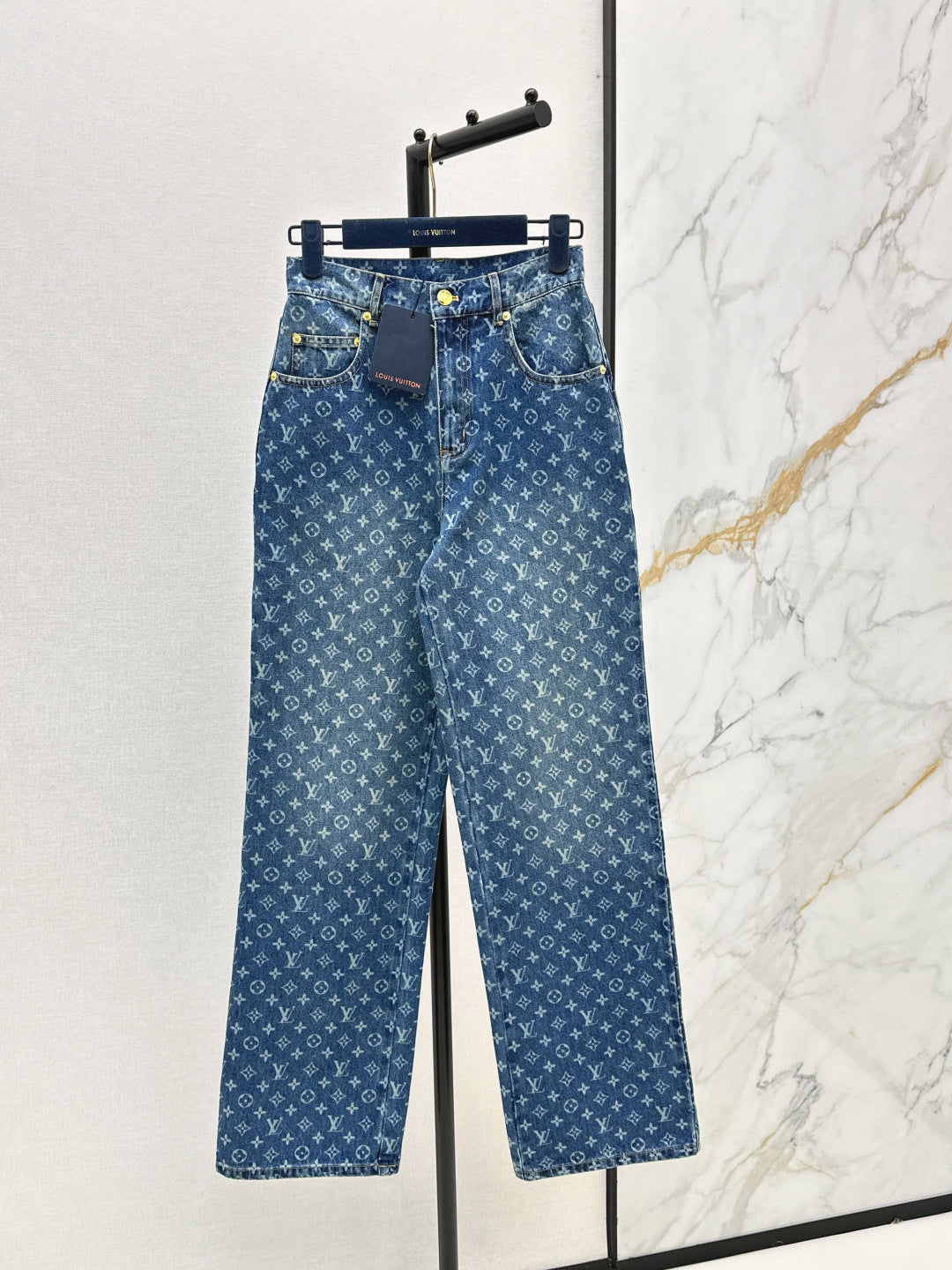 26SS NEW Retro MONOGRAM Laser-Eye Straight Leg Jeans