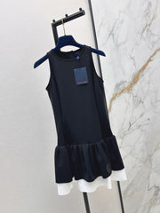26SS NEW Patchwork Design Sleeveless Dress 🖤