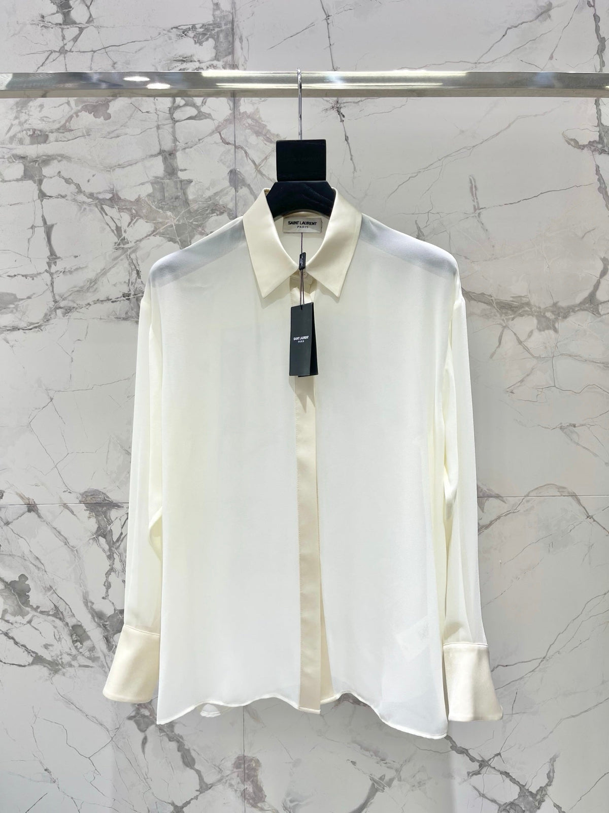 🔥HOT🔥26SS NEW Sheer Thin Collar Shirt with Concealed Buttons