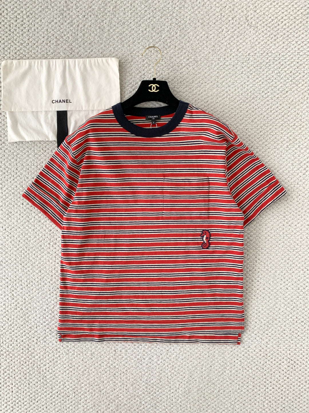 🔥Highest Quality🔥26SS NEW Hot Selling Coco Beach Red Seahorse Knit T-shirt