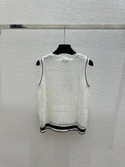 26SS NEW Color Block Hollow-Out Knit Vest 🤍