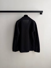 26SS NEW Black Collared Loose-fitting Pullover