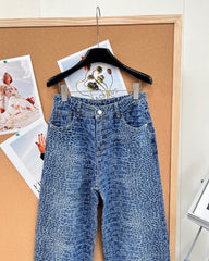 26SS NEW Straight Leg Jeans with Back Pocket Letter Patches
