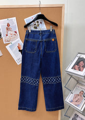 26SS NEW Patchwork Letter V-Neck Jeans