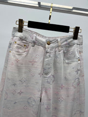 ❤️‍🔥Limited edition❤️‍🔥 26SS NEW Iridescent Jacquard Straight Leg Jeans
