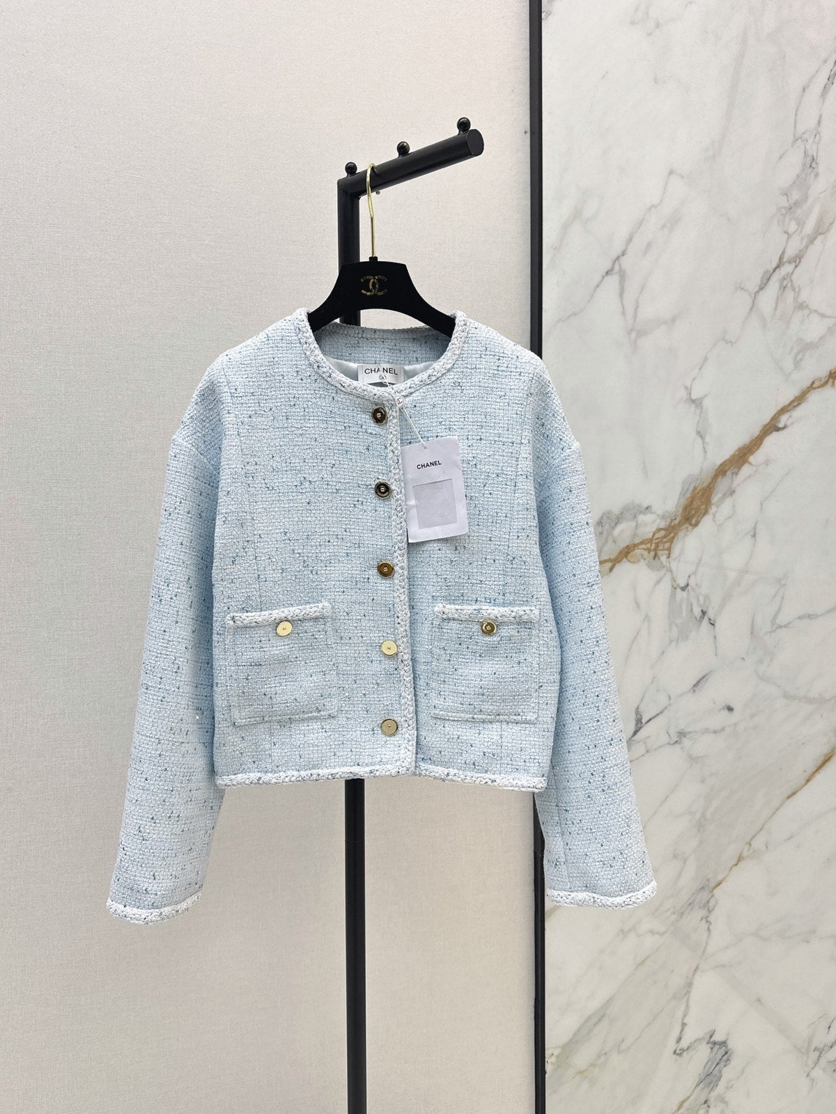 26SS NEW Elegant Woven Crew Neck Jacket🩵