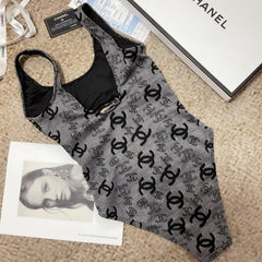 chanel/26SS NEW Grey One-Piece Swimsuit 👙