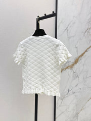 26SS NEW Diamond Pattern 3D Jacquard Short-Sleeve Knit Cardigan 🤍
