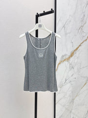 26SS NEW Color-blocked Trimmed Knit Vest🩶