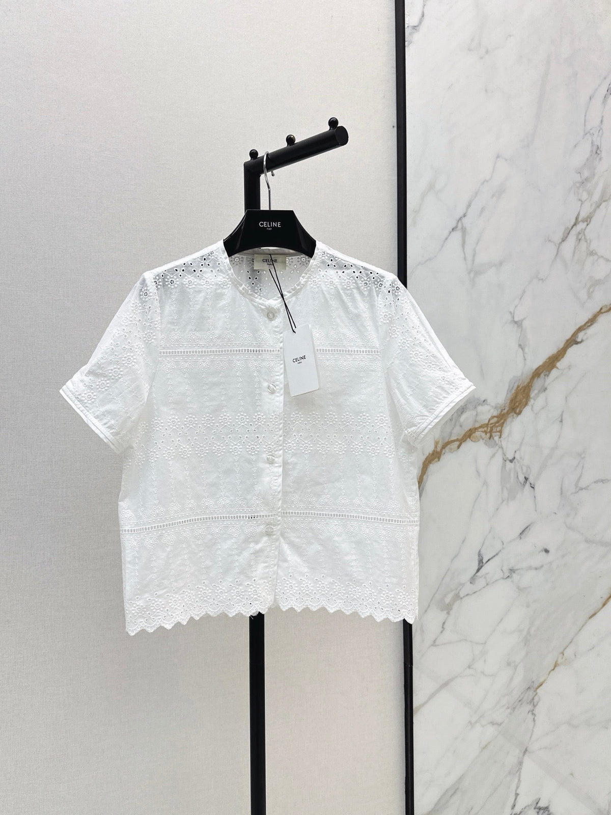 26SS NEW Hollow-out Embroidered Shirt 🤍