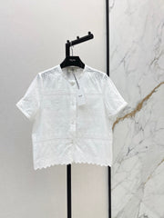 26SS NEW Hollow-out Embroidered Shirt 🤍