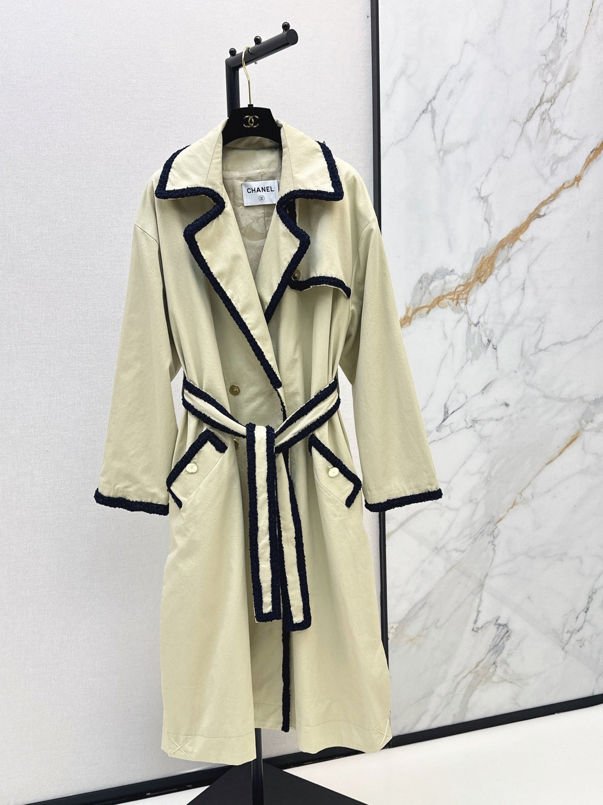 26SS NEW Long Trench Coat with Contrasting Trim 🤎
