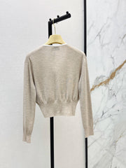 26SS NEW Lace-trimmed V-neck cashmere cardigan 🤍