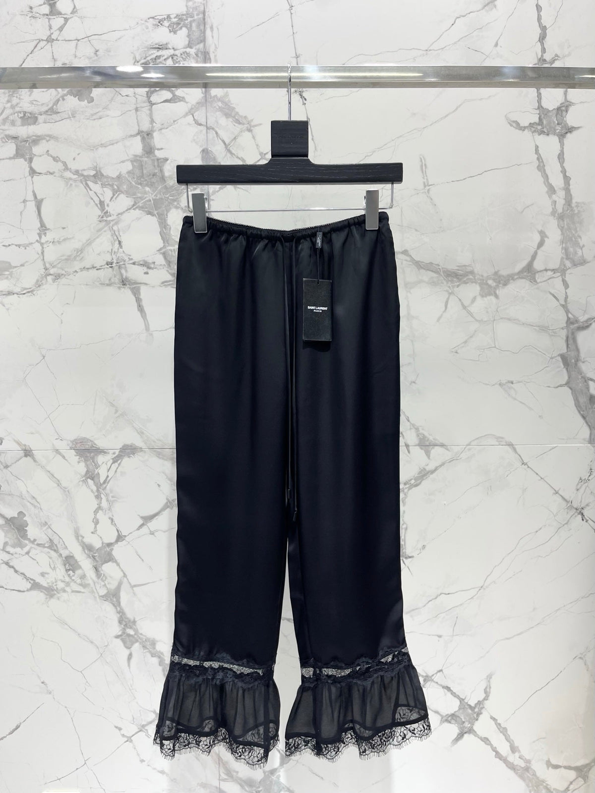 🔥HOT🔥26SS NEW Lace Ruffled Wide-Leg Acetate Trousers