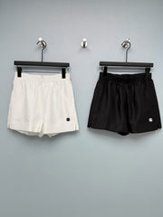 26SS NEW Satin Elastic Embroidered Shorts