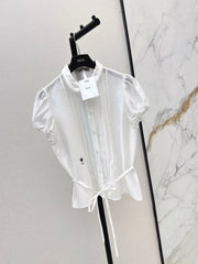 26SS NEW Delicate lace-trimmed Peter Pan collar shirt 🤍