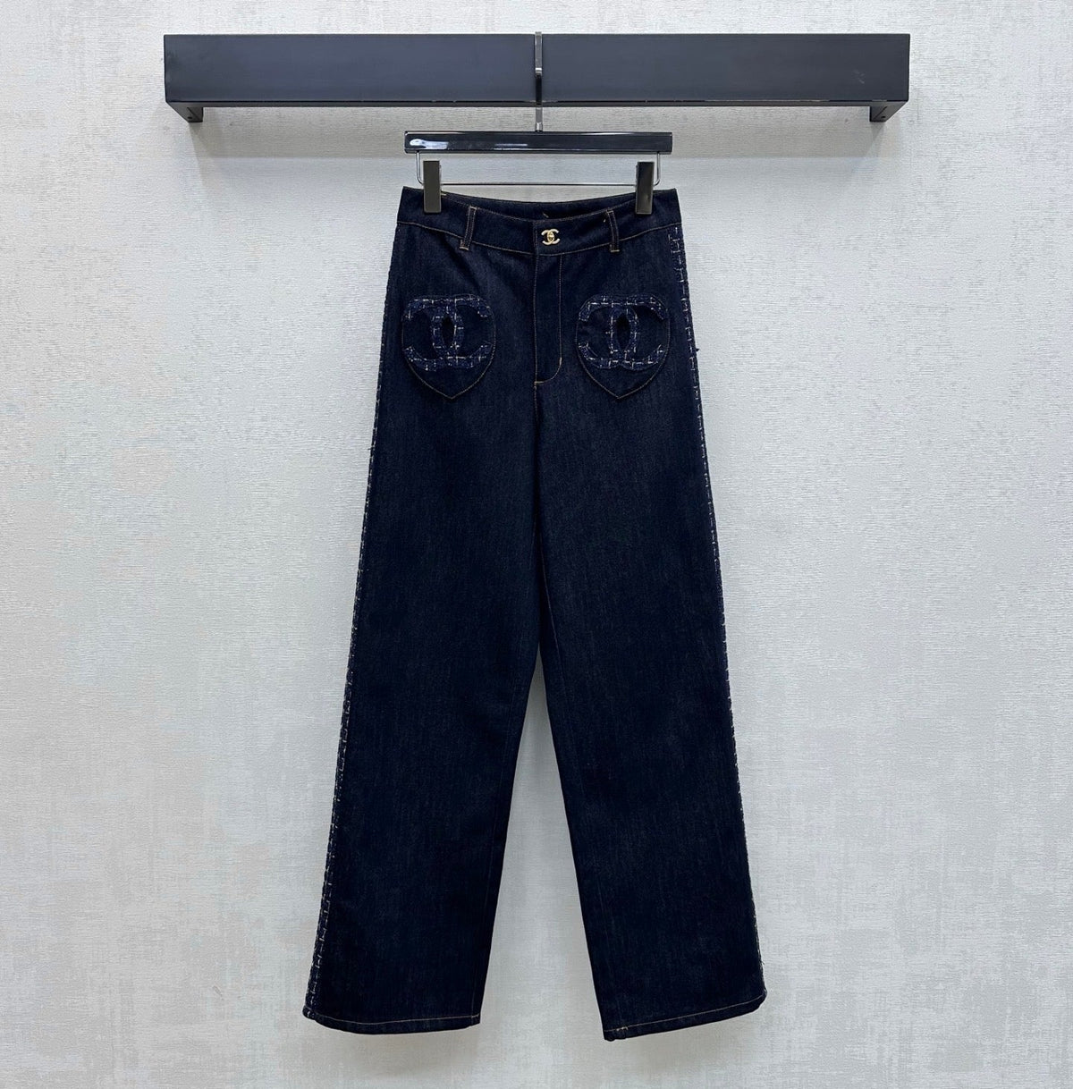 26SS NEW Tweed Patchwork Jeans