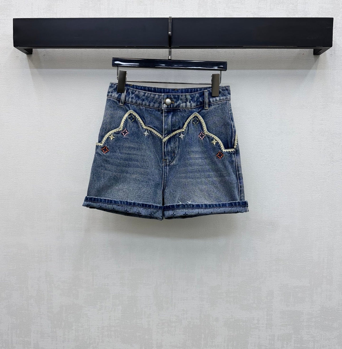 26SS NEW Heavy-duty denim fold-over shorts