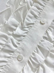 🔥Highest Quality🔥26SS New Vintage-Style Long-Sleeve Shirt with Ruffles and Pleats
