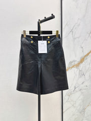 26SS New Runway Style: Vintage-Inspired Leather Workwear Bermuda Shorts 🖤