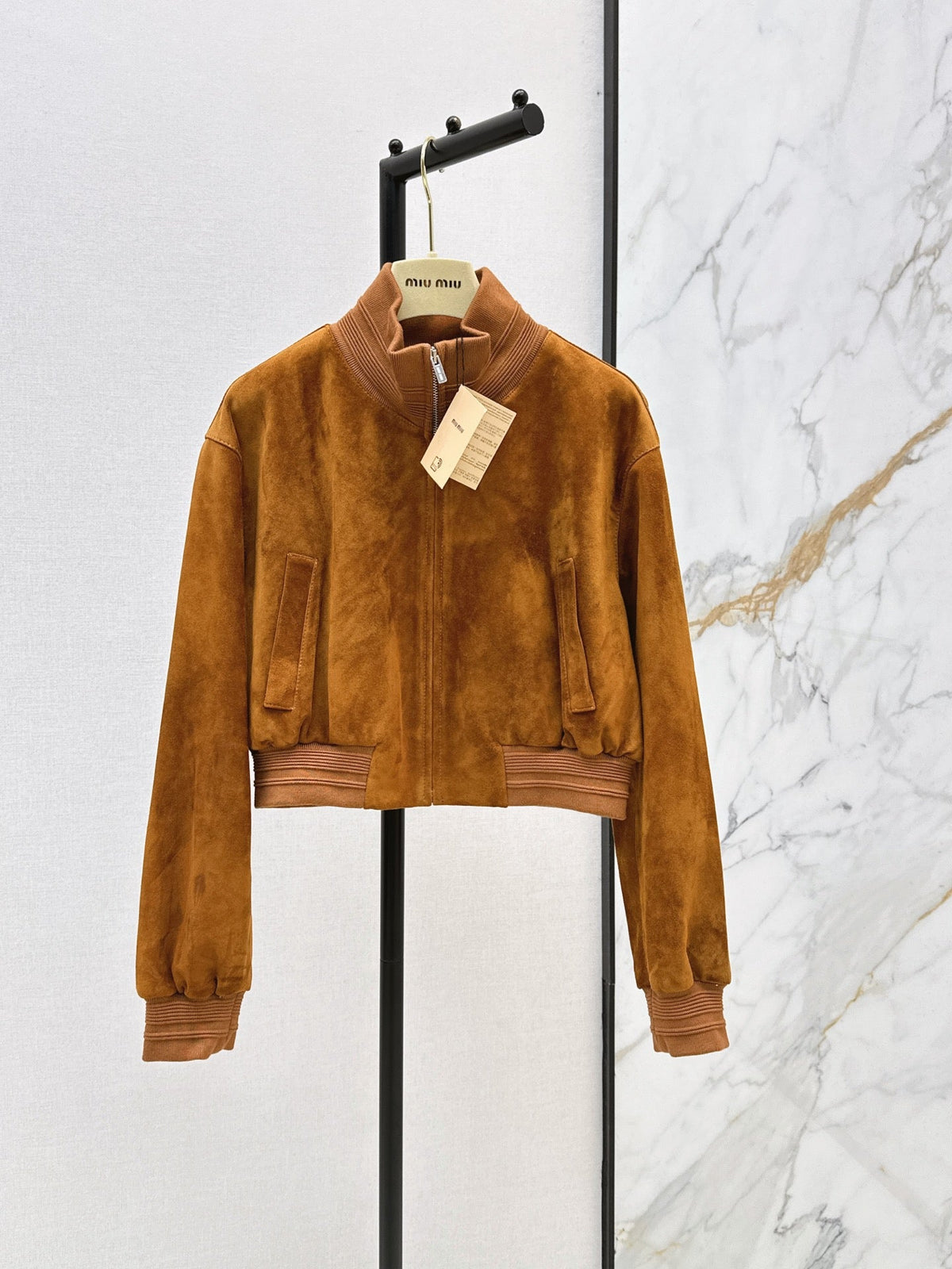 ❤️‍🔥Limited edition❤️‍🔥  26SS New Vintage-Style Brown Suede-Finish Cropped Jacket 🤎