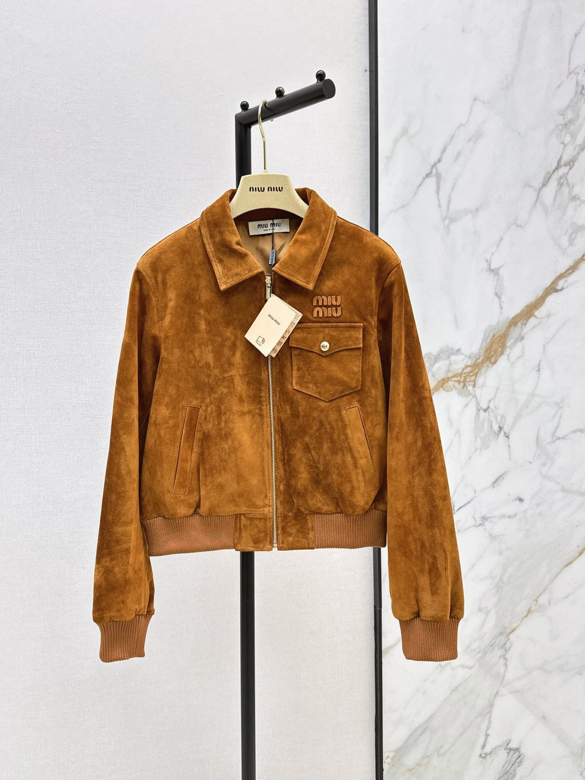 ❤️‍🔥Limited edition❤️‍🔥  26SS New Vintage-Style Brown Suede-Finish Cropped Jacket 🤎