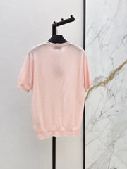 26SS New Pink Short-Sleeved Knit Top 💕