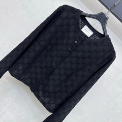 26FW New Jacquard Crew-Neck Cropped Cardigan