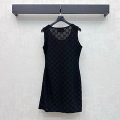 26FW New Jacquard Crew-Neck Vest Dress