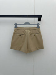 26FW New High-Waisted Wool Shorts with Small Embroidered Logo 🤎