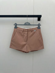 26FW New High-Waisted Wool Shorts with Small Embroidered Logo 🤎