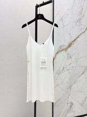 26FW New Camisole Dress with Gold-Thread Embroidered Logo Trim 🖤