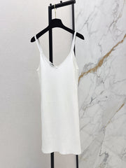 26FW New Camisole Dress with Gold-Thread Embroidered Logo Trim 🖤