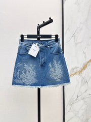 26FW New High-Waisted Jacquard Denim Skirt 🩵