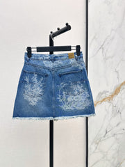 26FW New High-Waisted Jacquard Denim Skirt 🩵