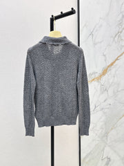 26FW New Knit Zip-Up Cardigan with Peter Pan Collar 🩶