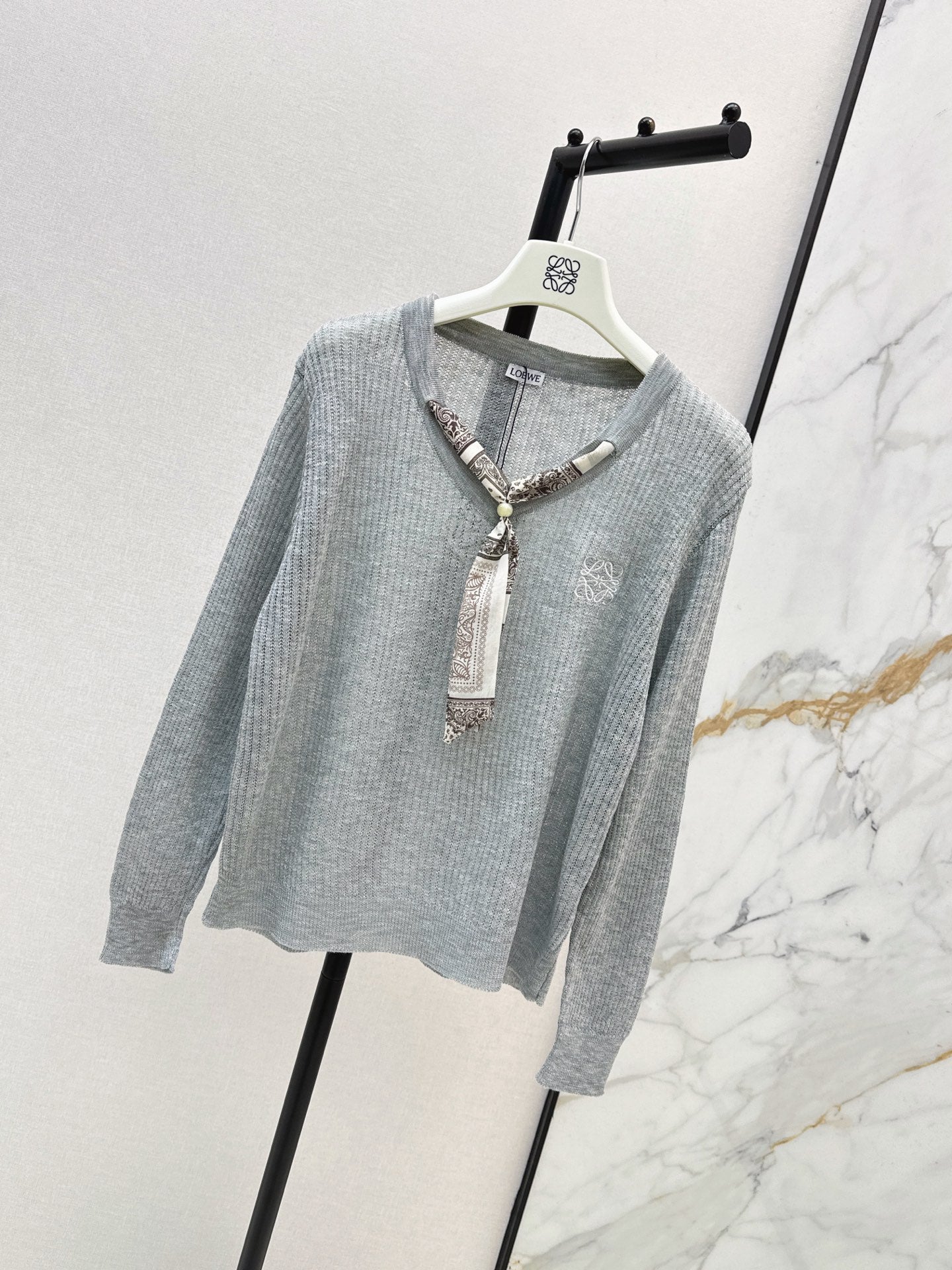 26FW New Long-Sleeved Knit Top with Scarf-Tie Detail 🤍