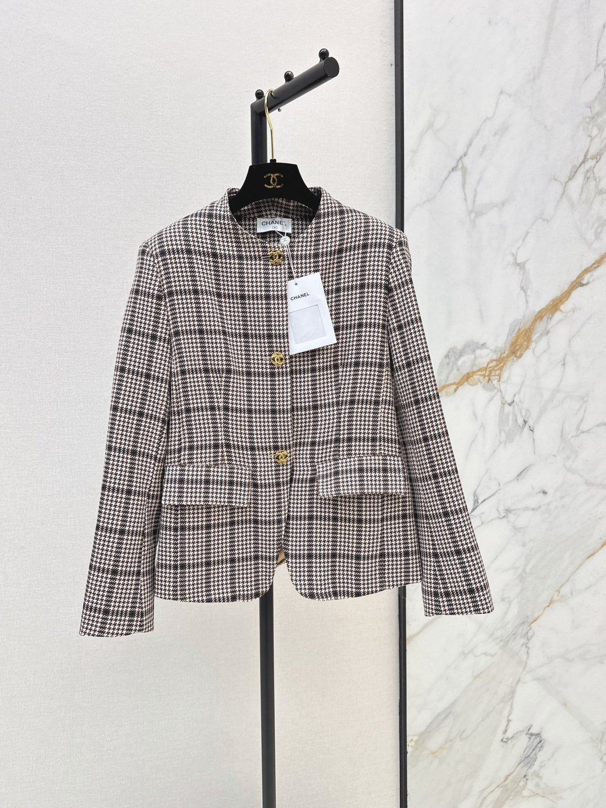 26FW New Plaid Crew-Neck Knit Jacket 🤎