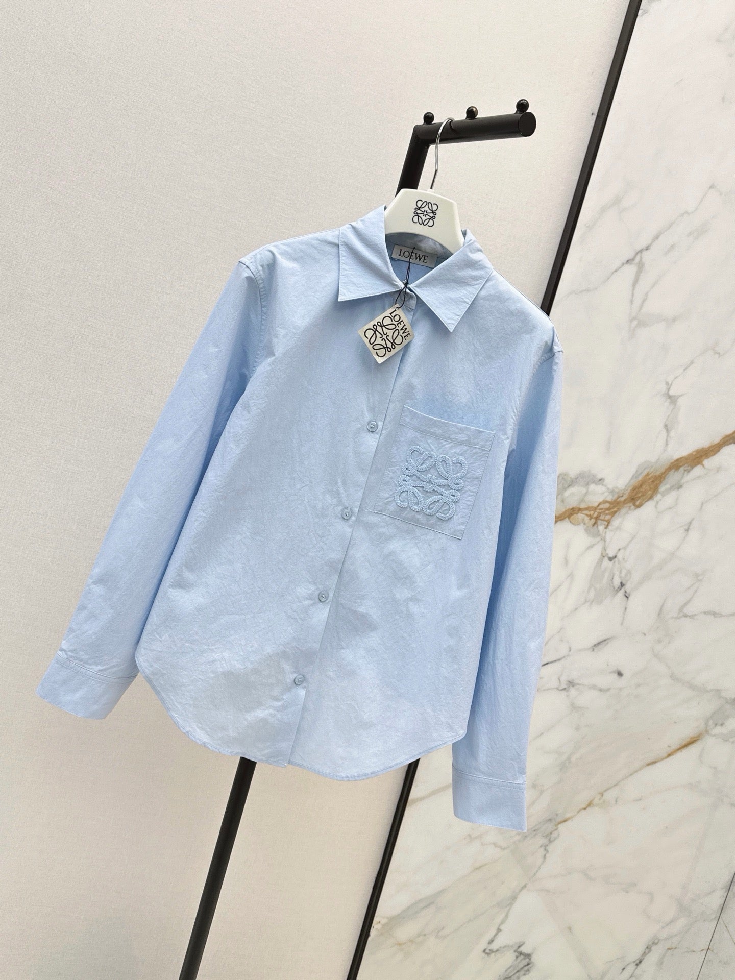 26FW New Classic Logo Embroidered Collared Shirt 🩵