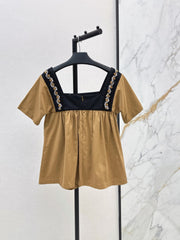 26FW New Doll-Style Paneled Top with Hand-Applied Rhinestones and Beading 🤎