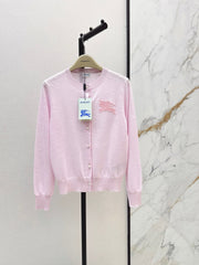 26FW New Jacquard Equestrian Knight Crew-Neck Button-Up Cardigan 💕