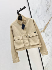26FW New Nylon Cropped Jacket with Stand Collar 🤎