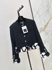 🔥Highest Quality🔥26FW New Runway Style Color-Block Tweed Jacket 🖤