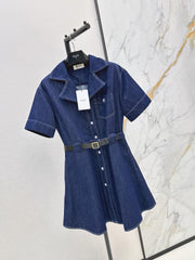 26FW New Triomphe Logo Embroidered Denim Dress 🖤
