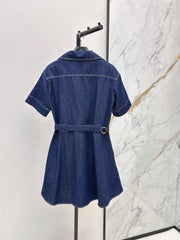 26FW New Triomphe Logo Embroidered Denim Dress 🖤